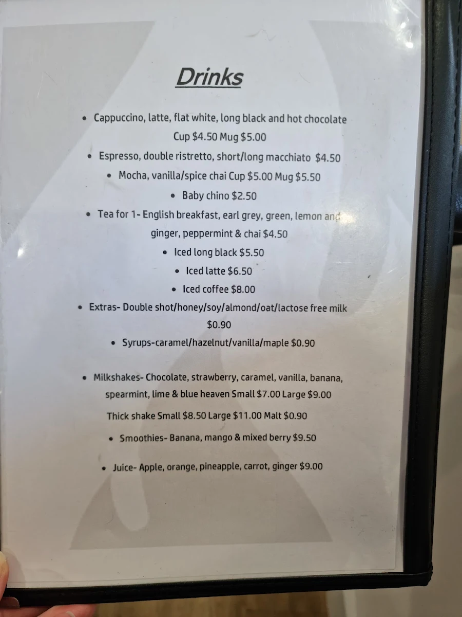 Menu, Phoenix Food & Coffee