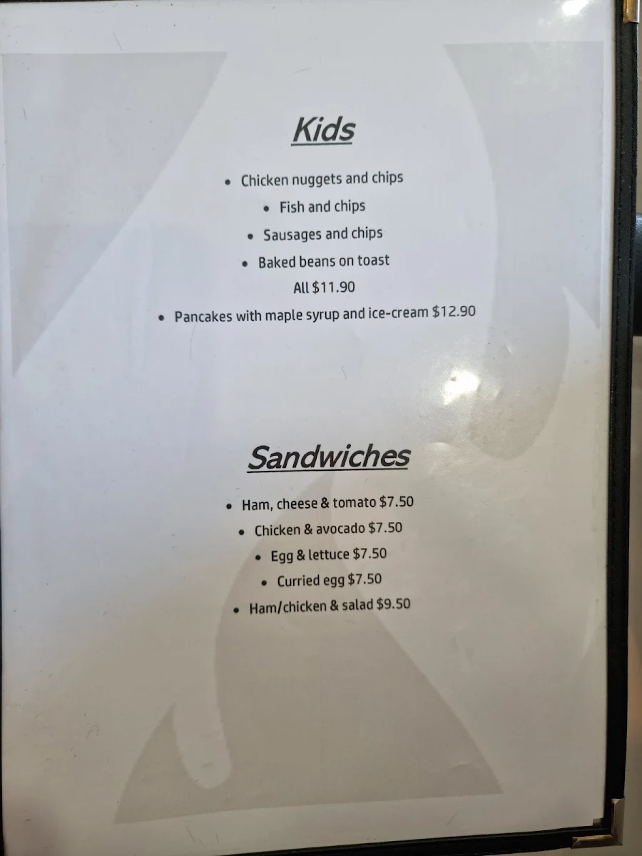 Menu, Phoenix Food & Coffee