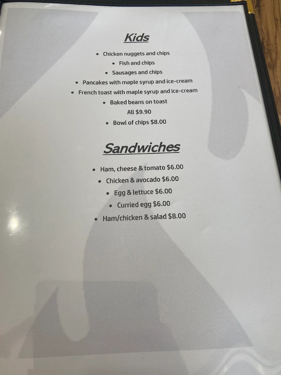 Menu, Phoenix Food & Coffee