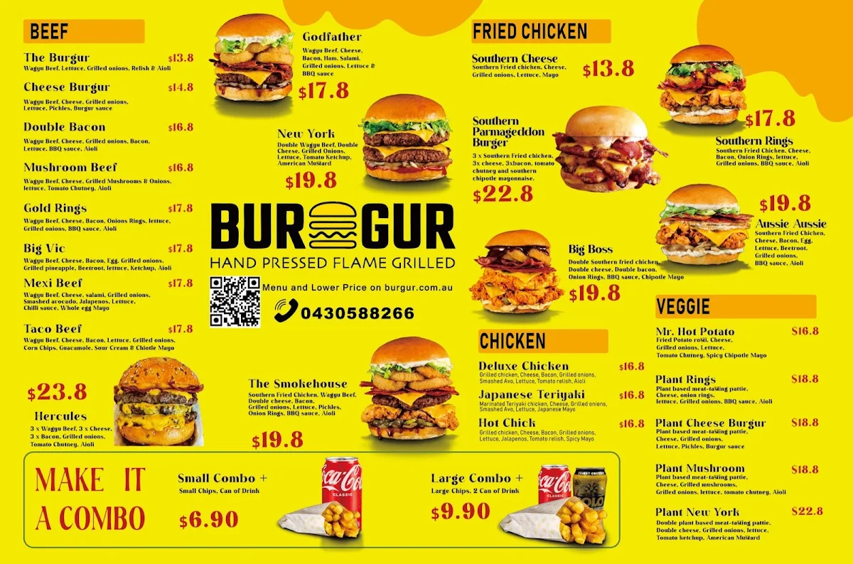 Menu, Burgur High St
