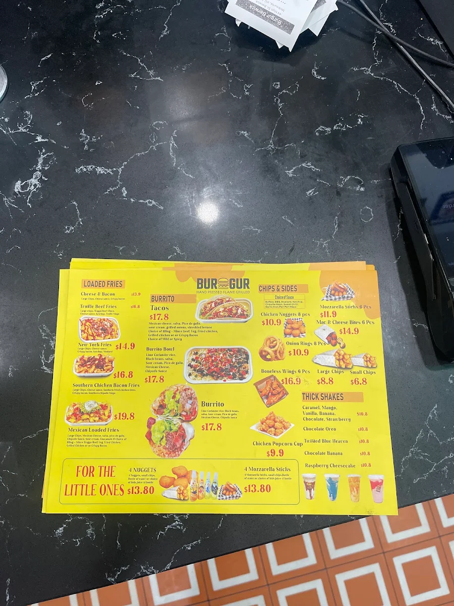 Menu, Burgur High St