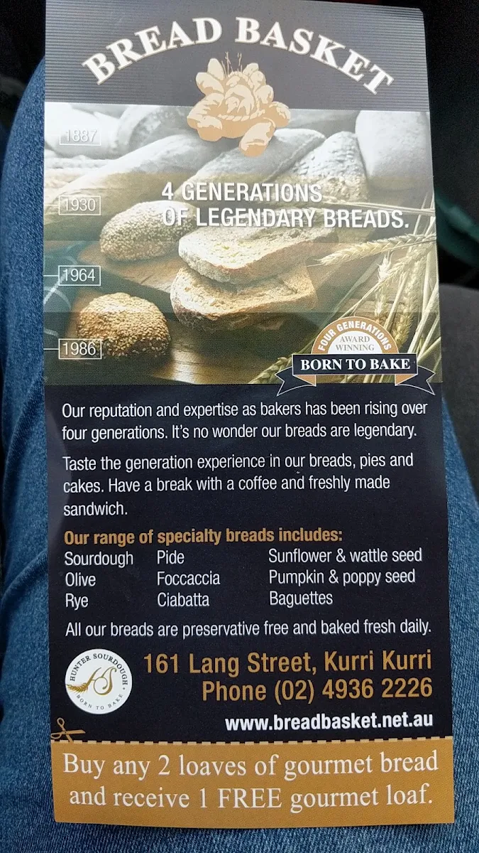 Menu, Bread Basket