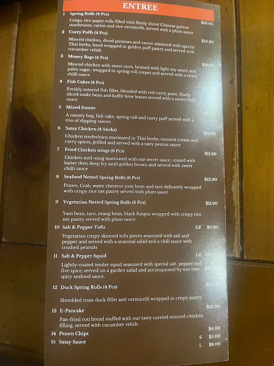 Menu, Wok on Fox