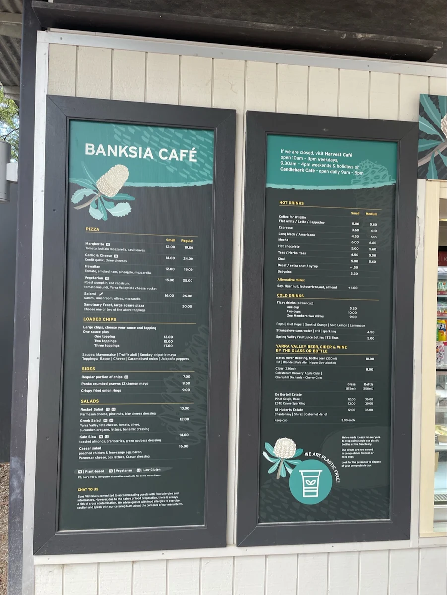 Menu, Pavillon Café
