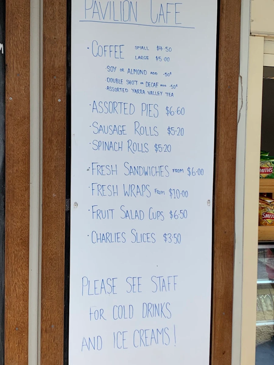 Menu, Pavillon Café