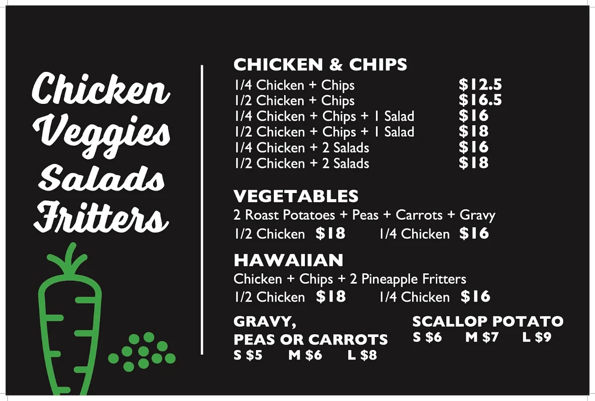 Menu, Casey Central Charcoal Chicken