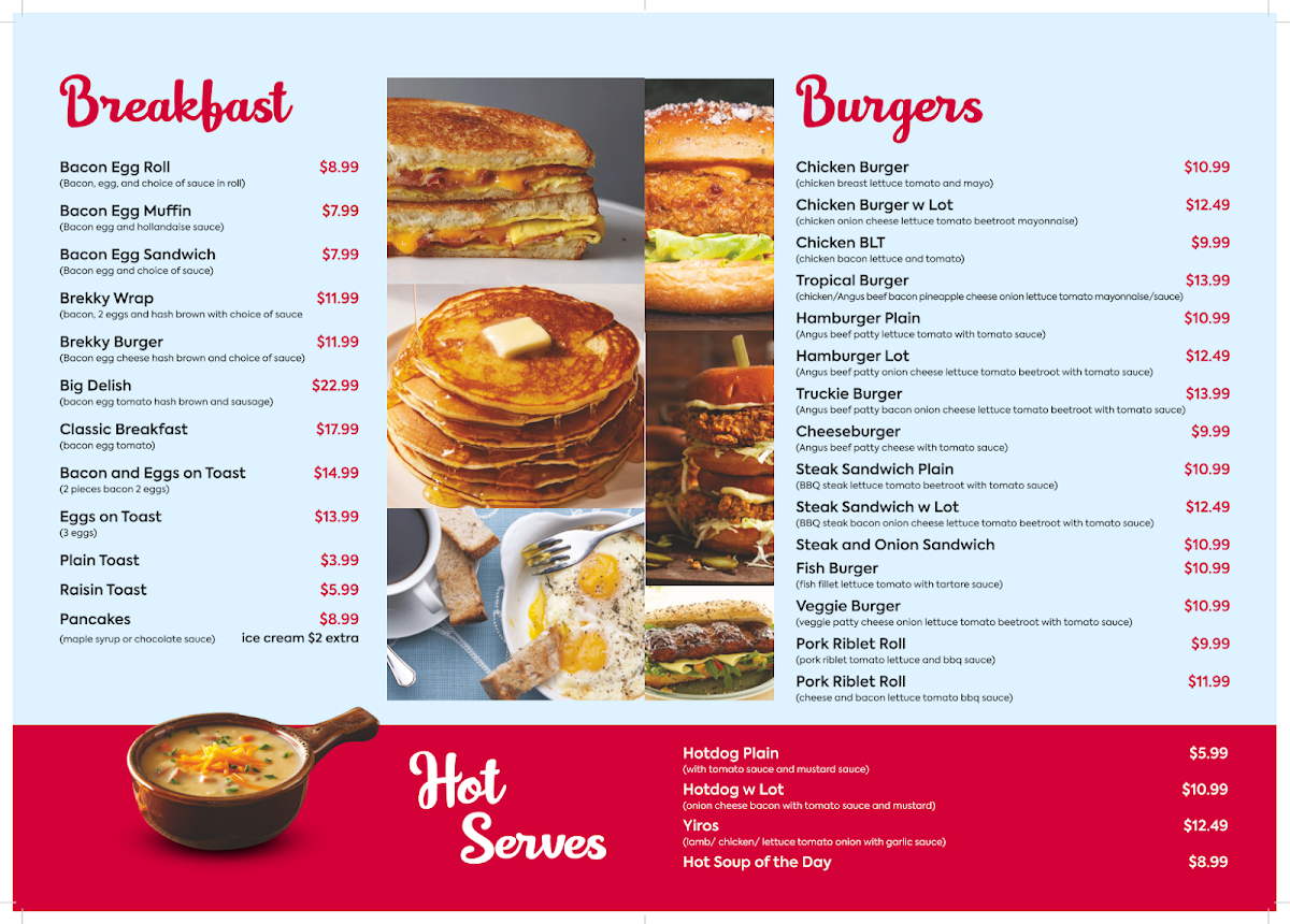 Menu, Viewpoint Cafe & Restaurant