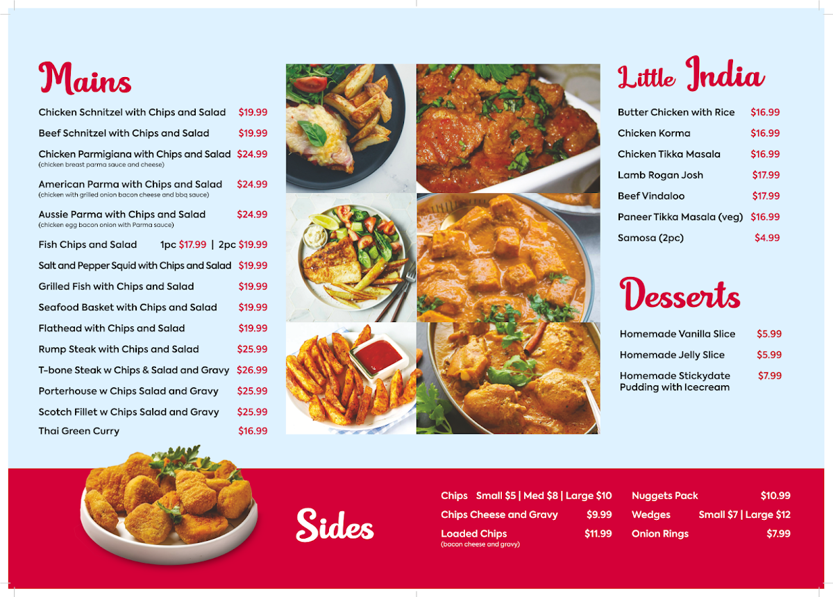 Menu, Viewpoint Cafe & Restaurant