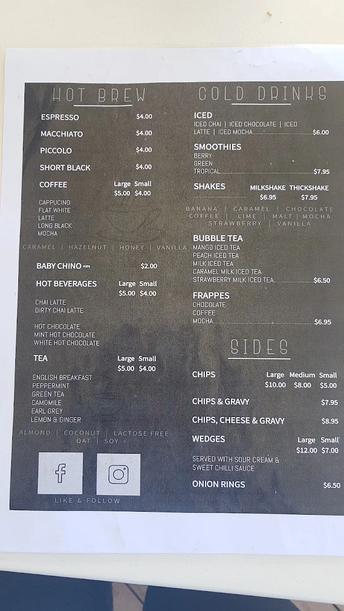 Menu, Viewpoint Cafe & Restaurant