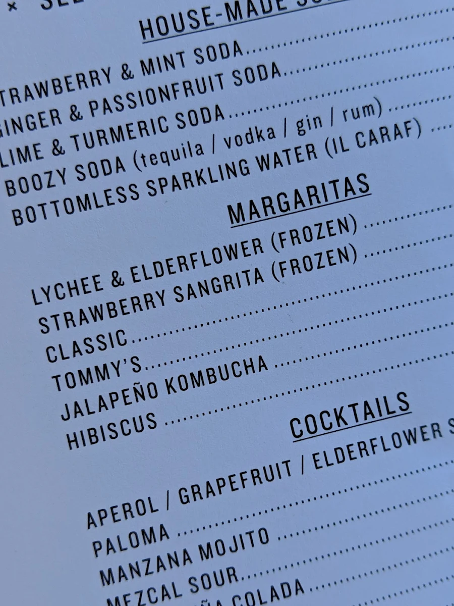 Menu, Fonda Mexican Hawthorn