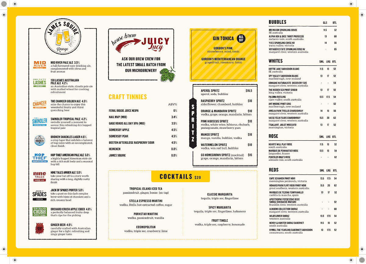 Menu, The Generous Squire