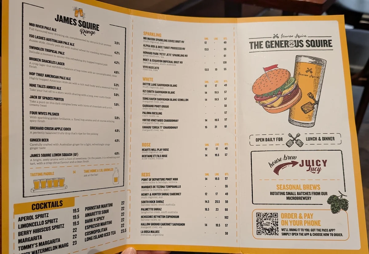 Menu, The Generous Squire