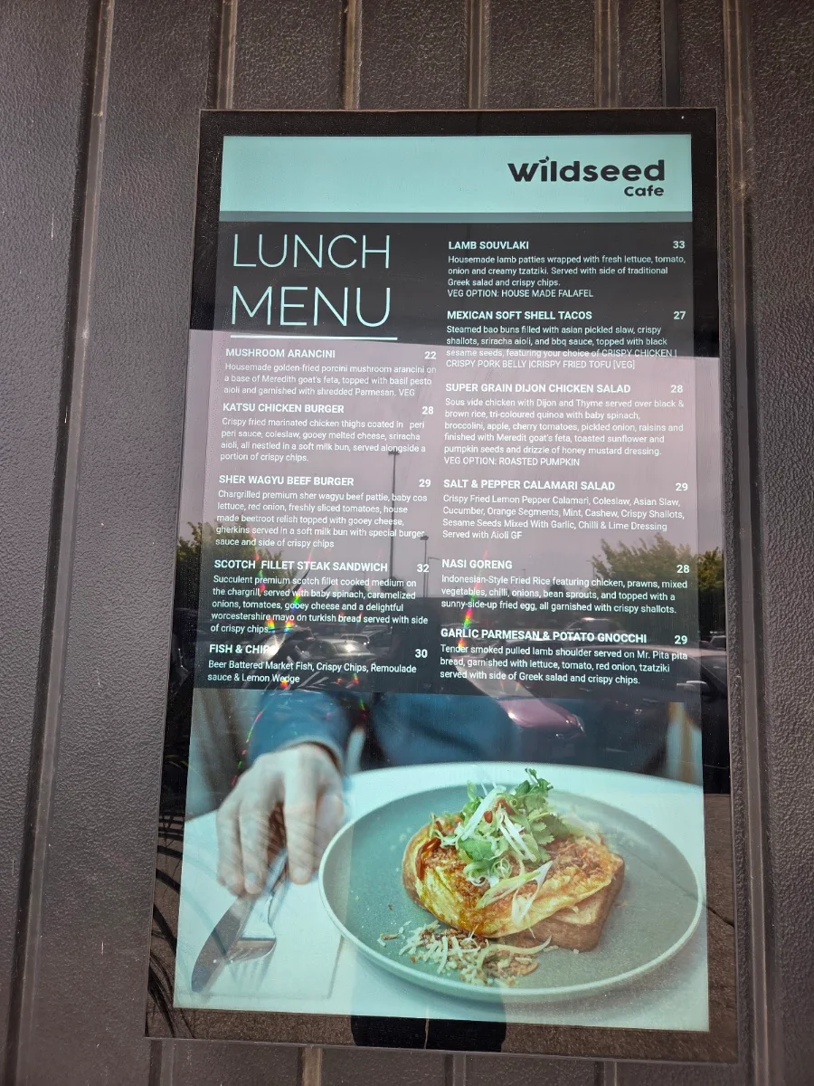 Menu, Wildseed Cafe Delacombe