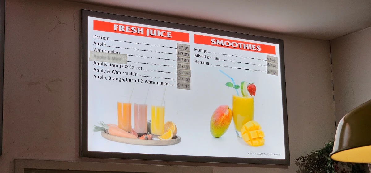 Menu, Big Apple Bakery