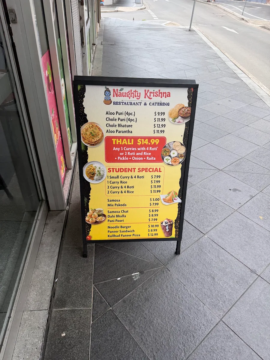 Menu, Naughty Krishna Restaurant & Catering
