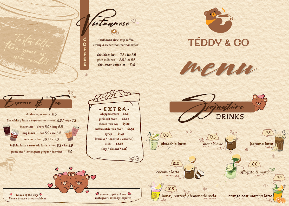 Menu, Teddy & Co