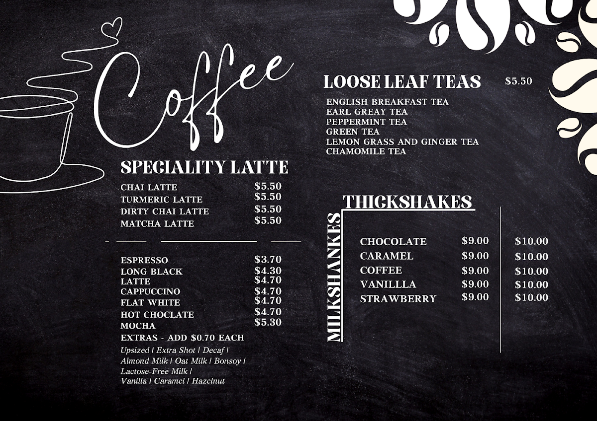 Menu, The Orange Door Cafe