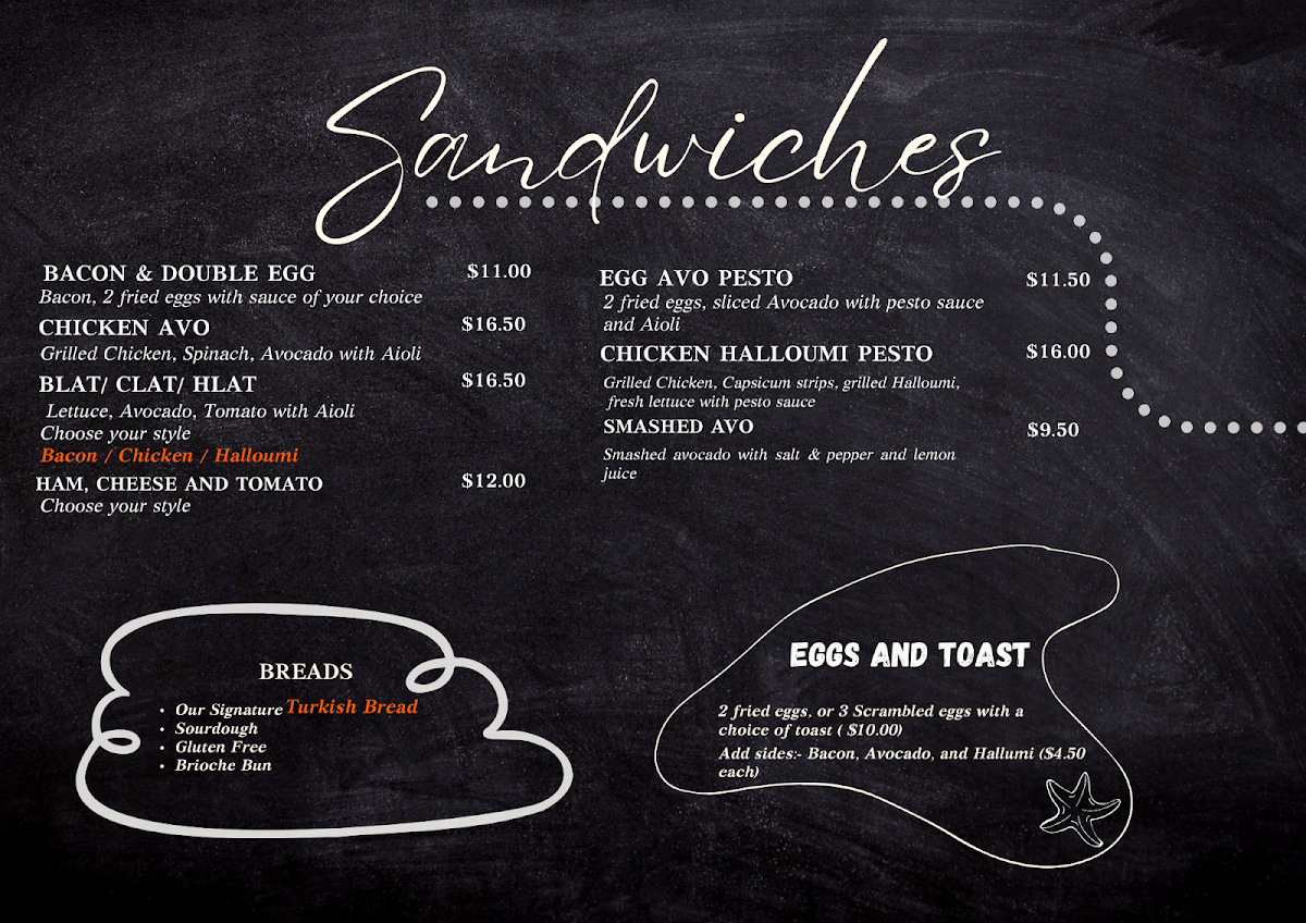 Menu, The Orange Door Cafe