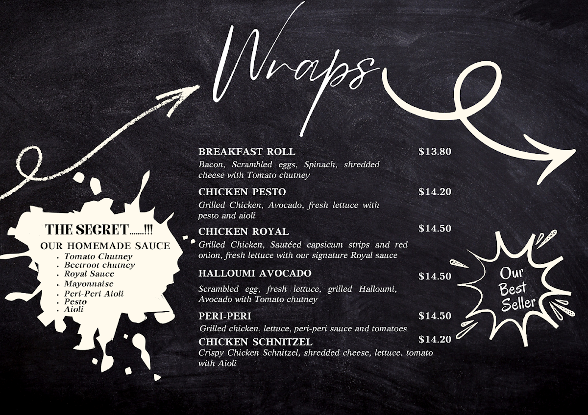 Menu, The Orange Door Cafe