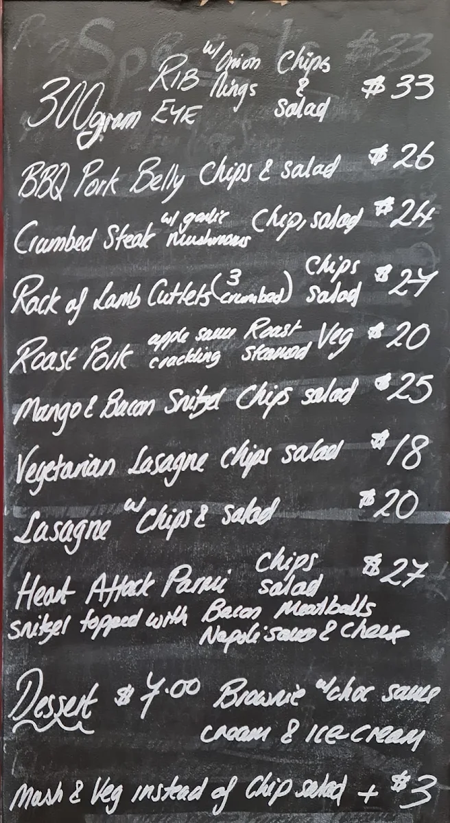 Menu, Trader Dukes Caboolture