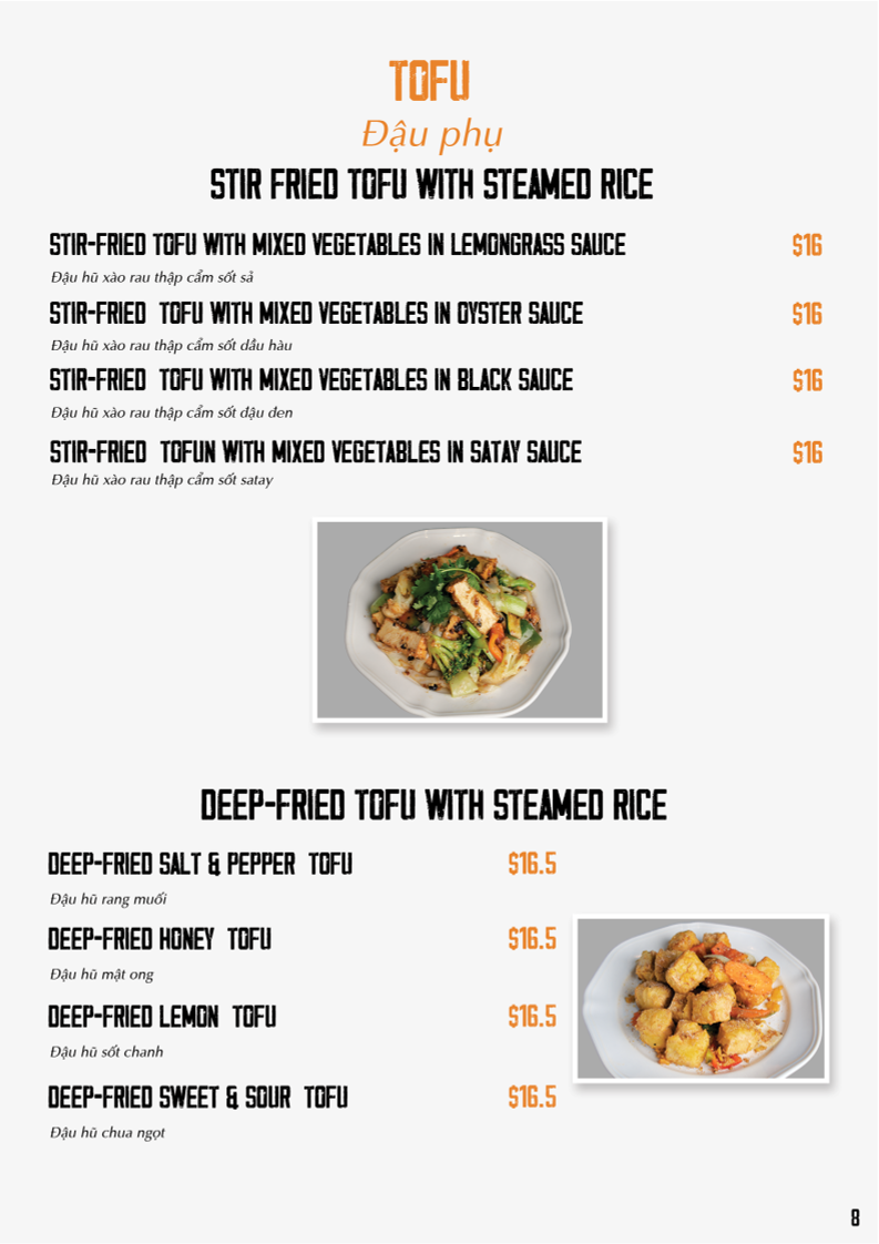 Menu, King’s Noodles Vietnamese