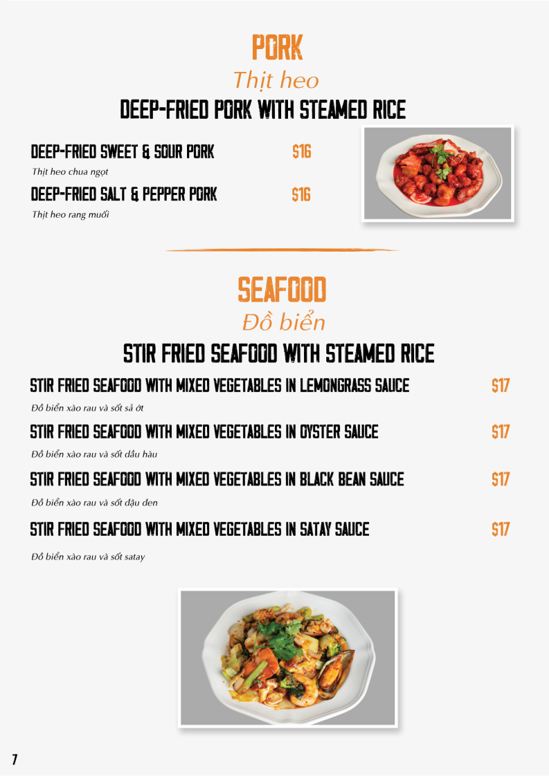 Menu, King’s Noodles Vietnamese
