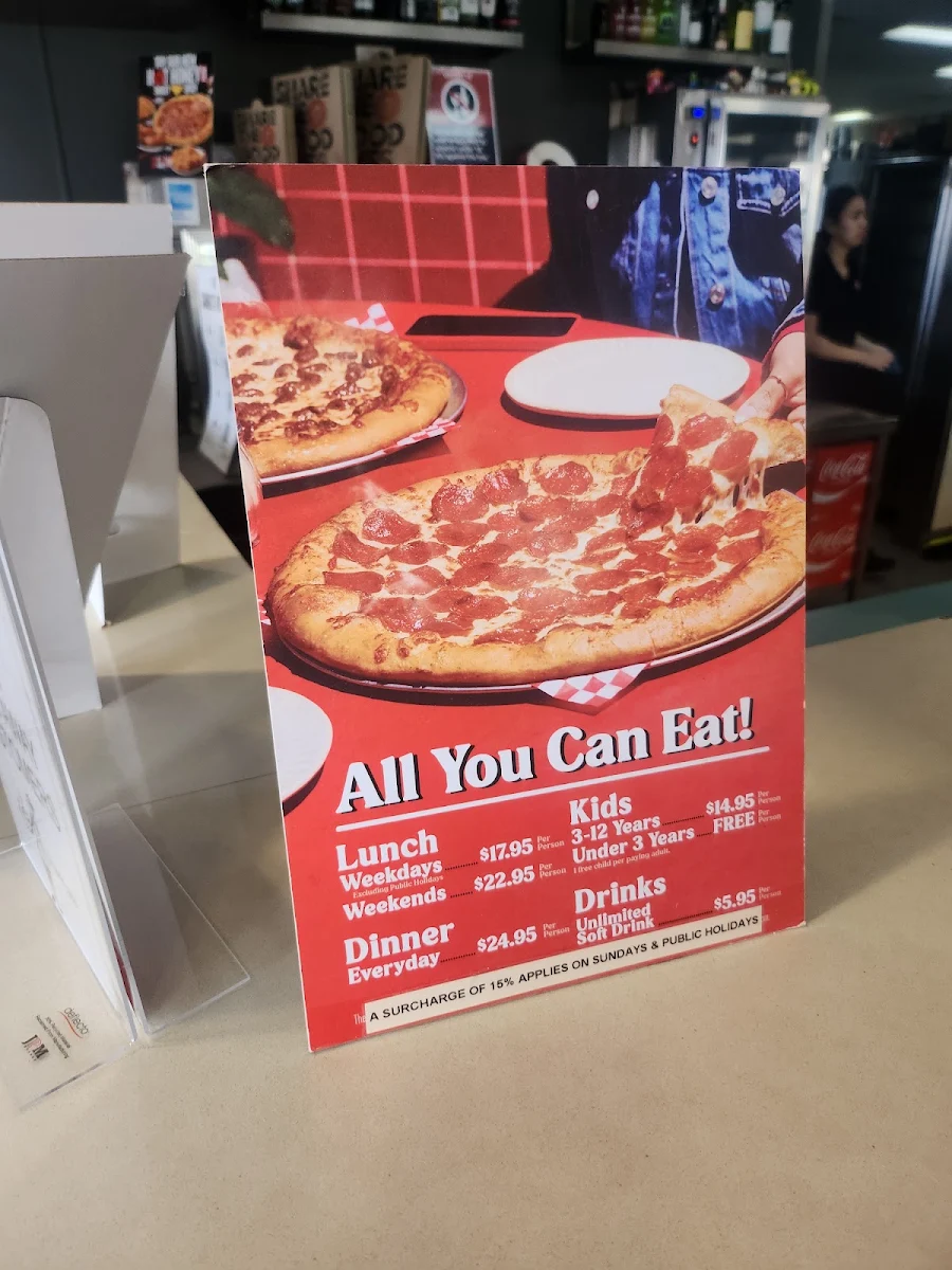Menu, Pizza Hut St Andrews Restaurant
