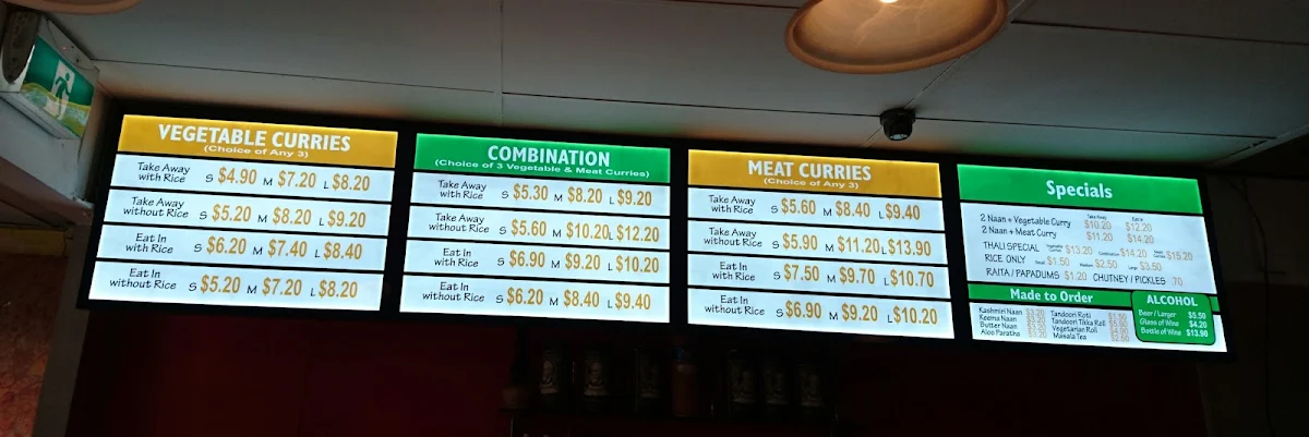Menu, North Indian Cuisine