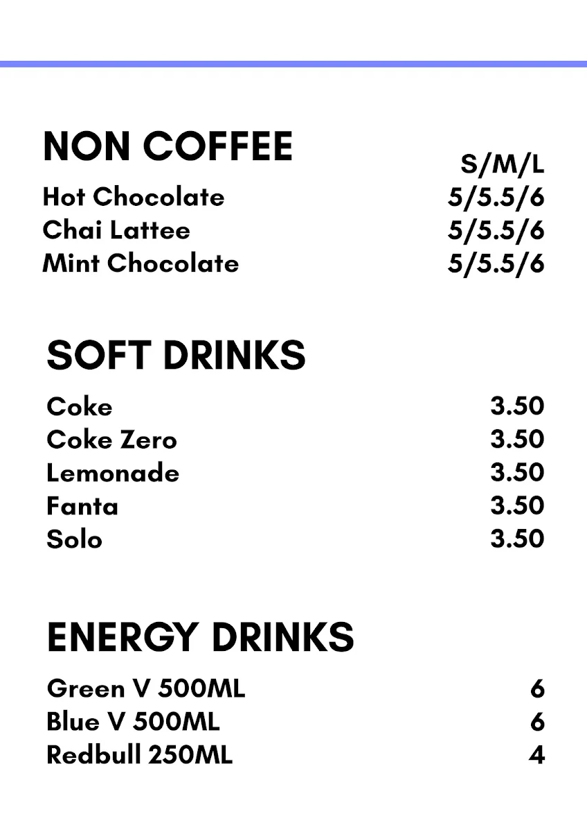 Menu, PureBred Coffee Bar