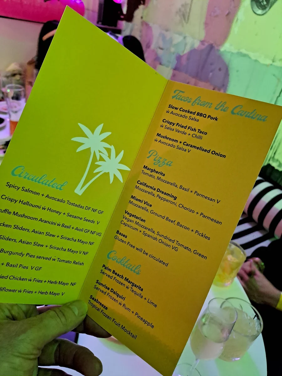Menu, Ballers Clubhouse