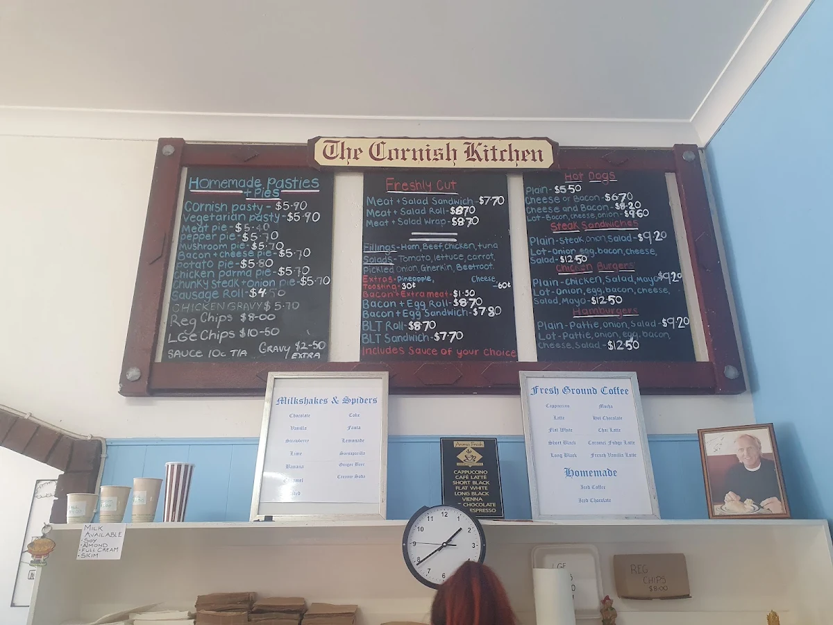 Menu, The Cornish Kitchen Moonta Bakery
