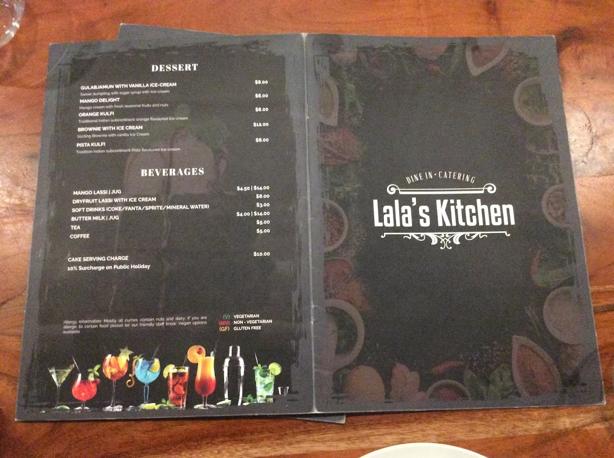 Menu, Lala’s Kitchen Boronia