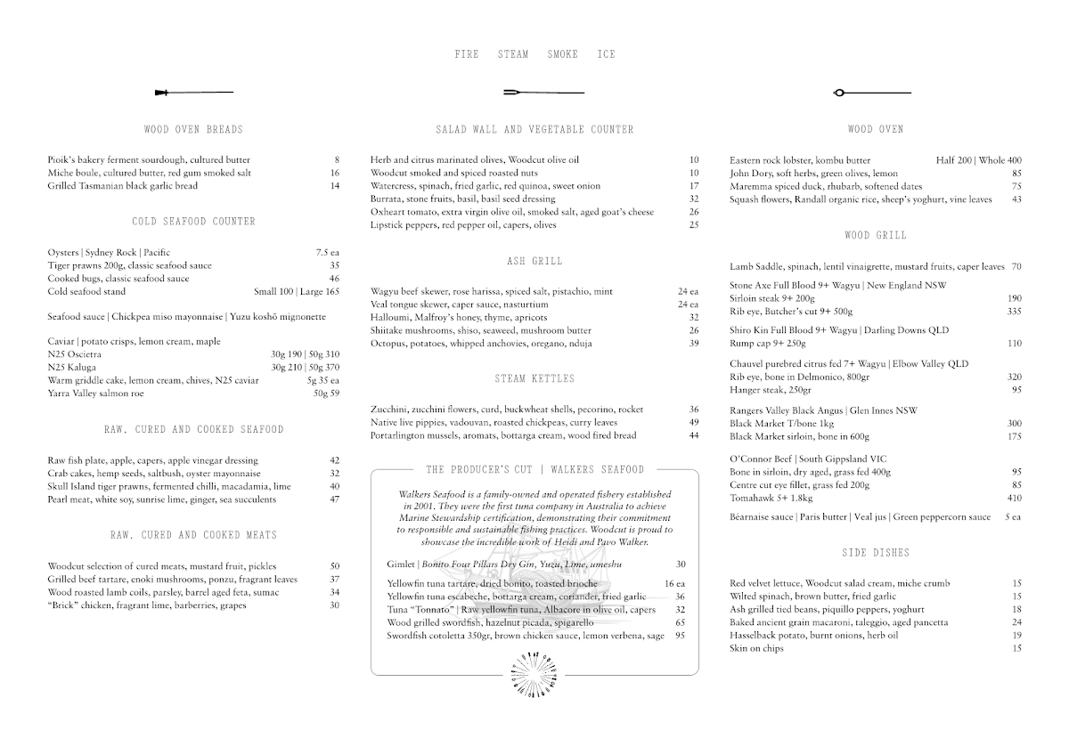 Menu, Woodcut