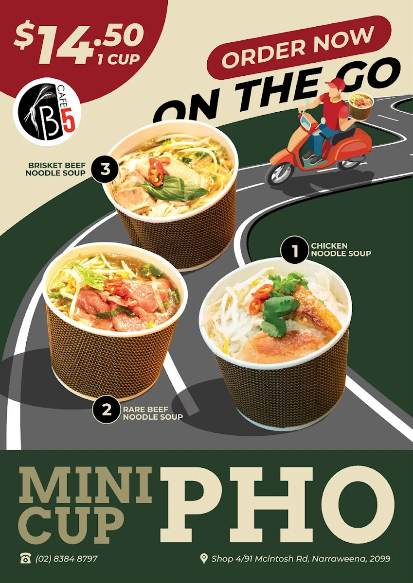 Menu, B5 Cafe