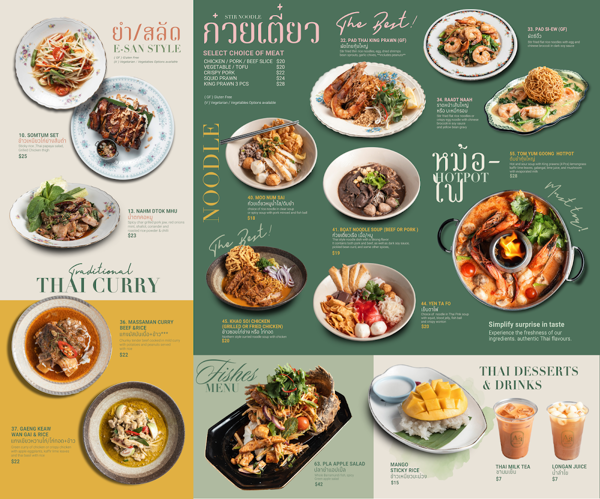 Menu, Abb Air Thai - Chatswood