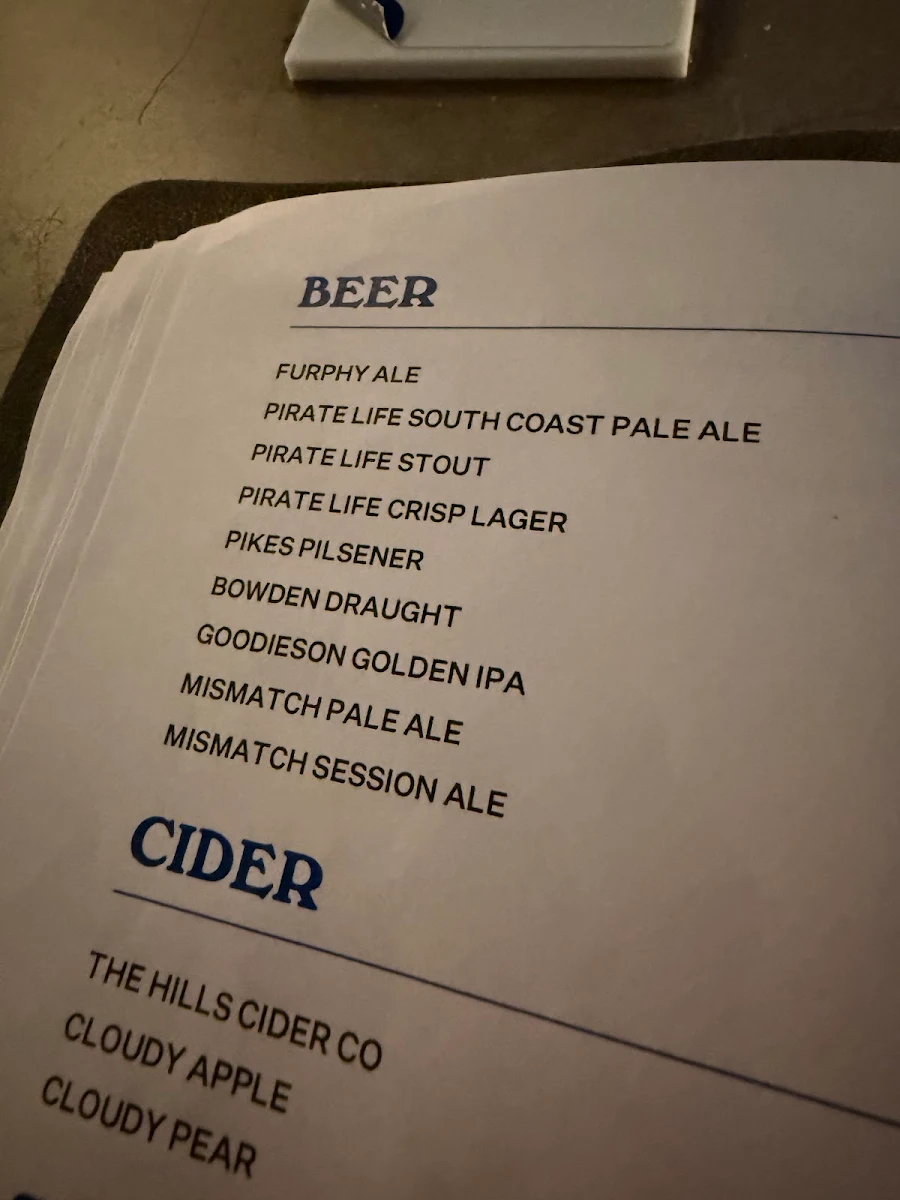 Menu, Merrymaker Rooftop Bar