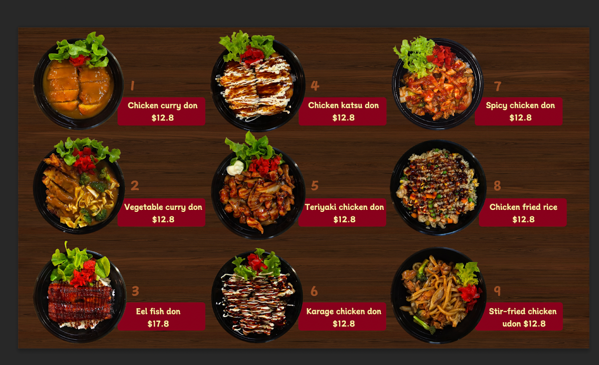Menu, Nara Sushi