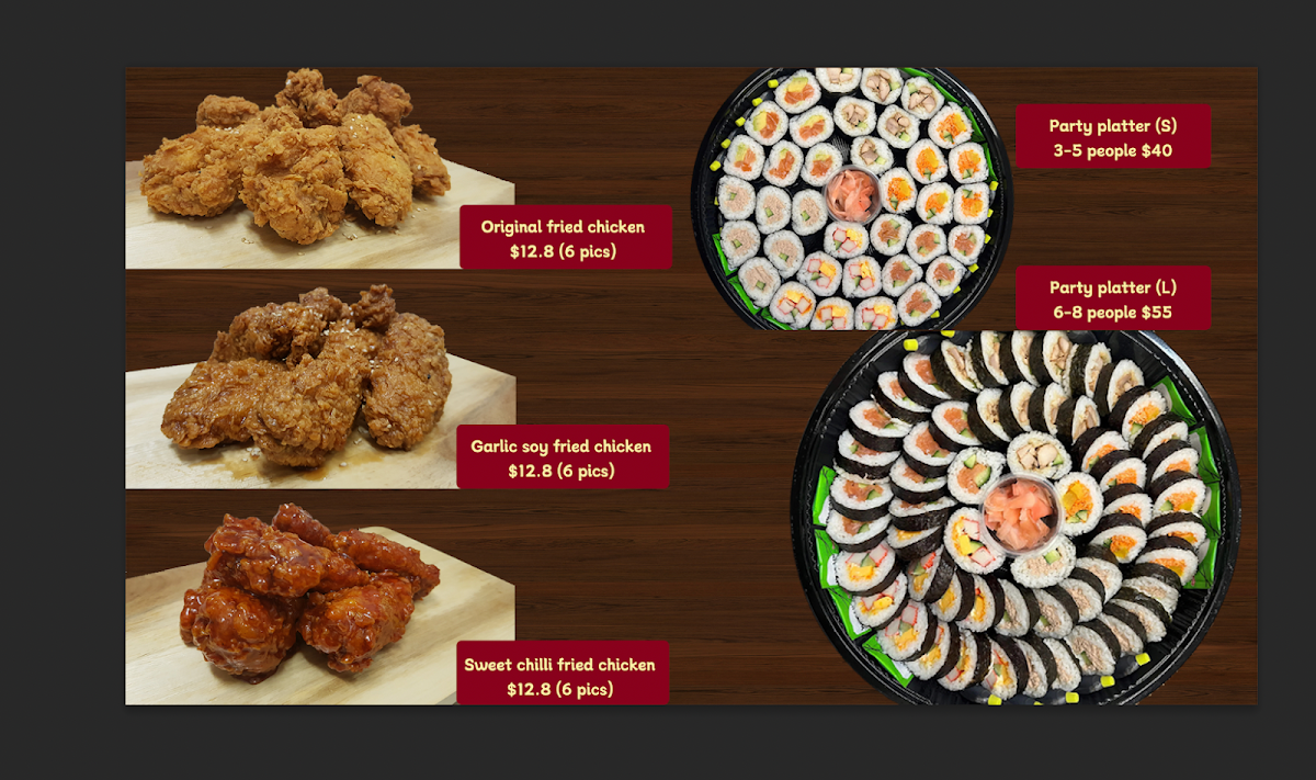 Menu, Nara Sushi