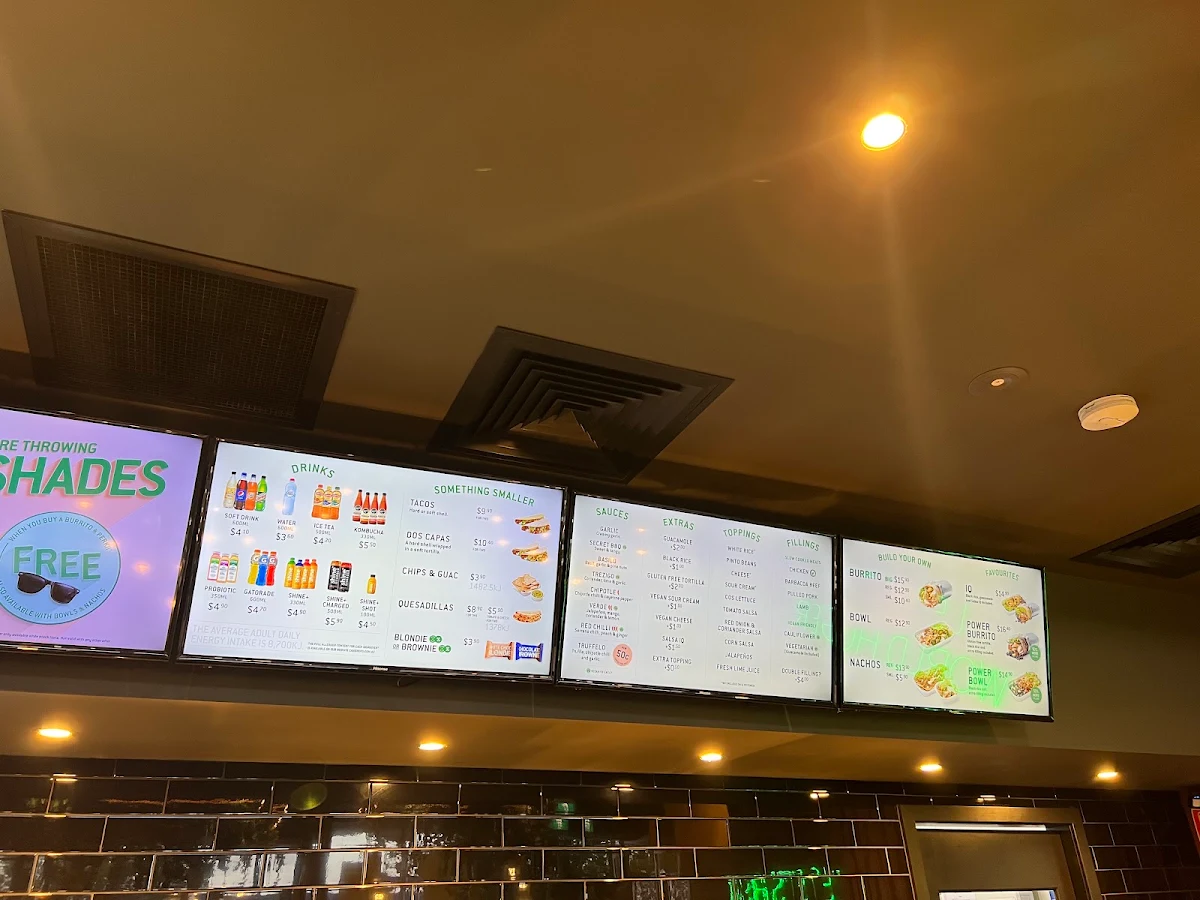 Menu, Zambrero Marsden Park