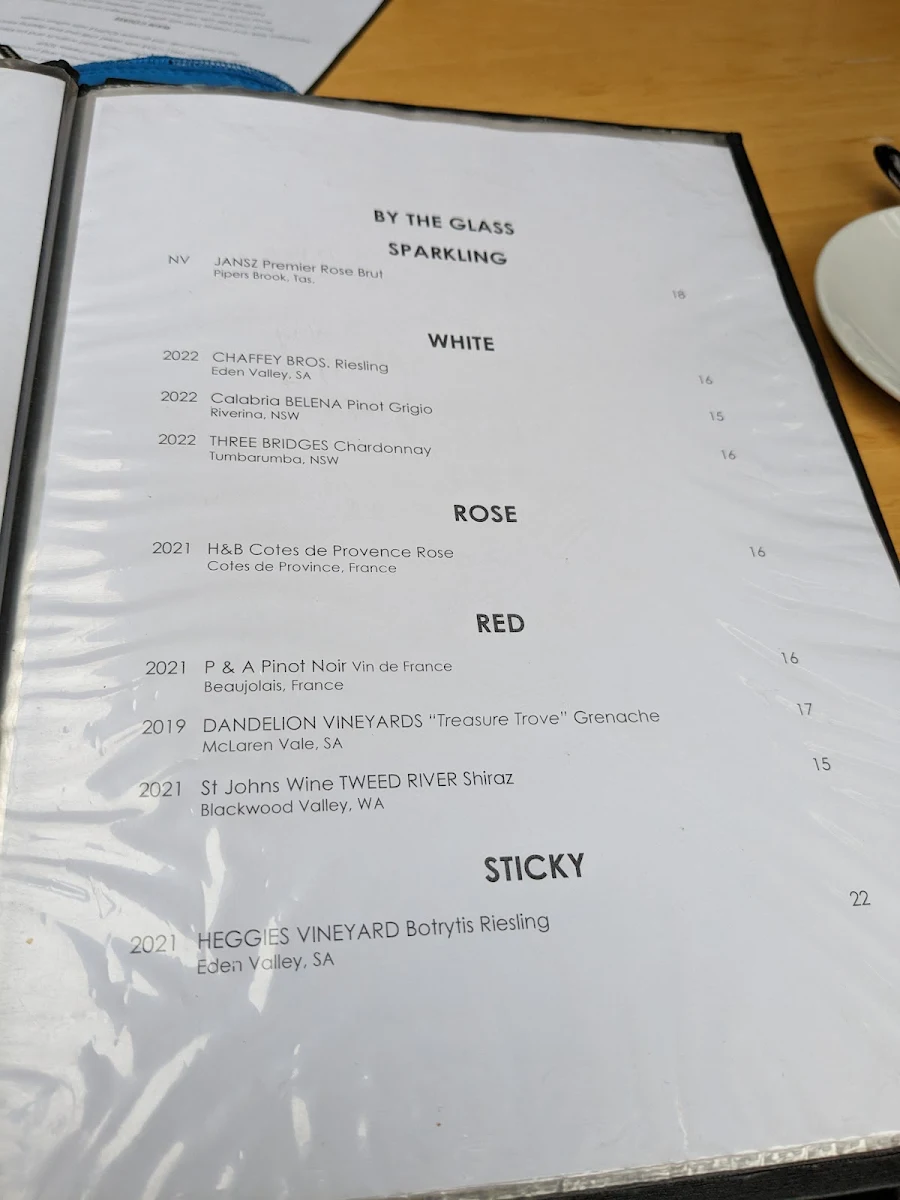 Menu, Crackenback Farm Restaurant
