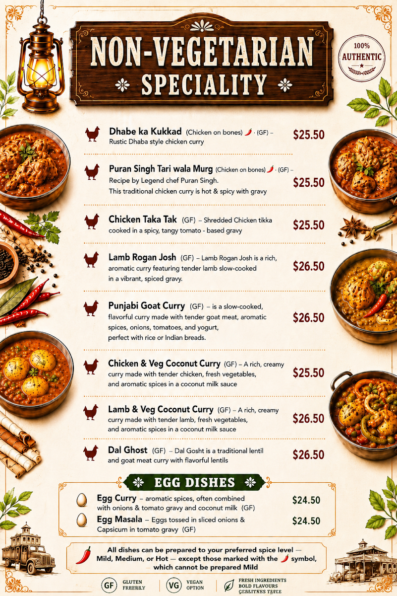 Menu, Aastha Indian Restaurant