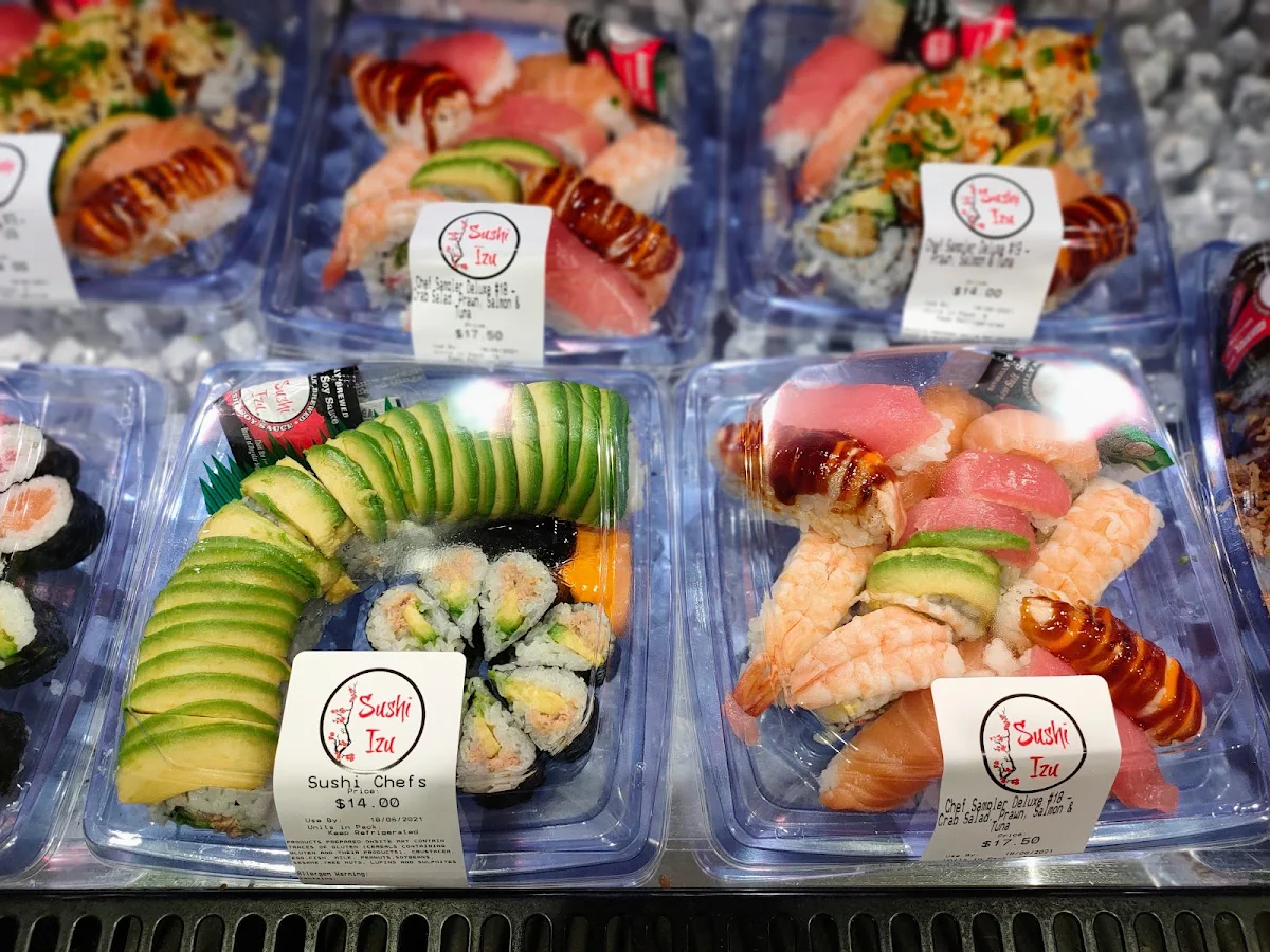 Menu, Sushi Izu in Woolworths