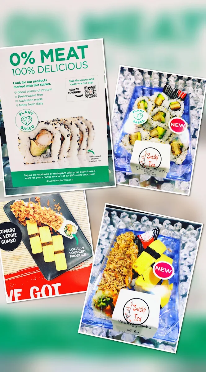 Menu, Sushi Izu in Woolworths