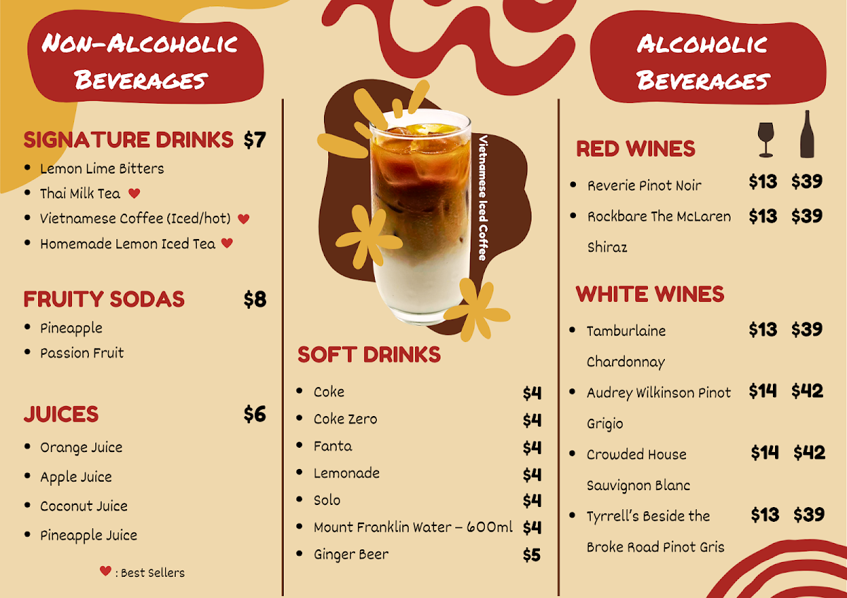 Menu, Saigon Oi ! Erina