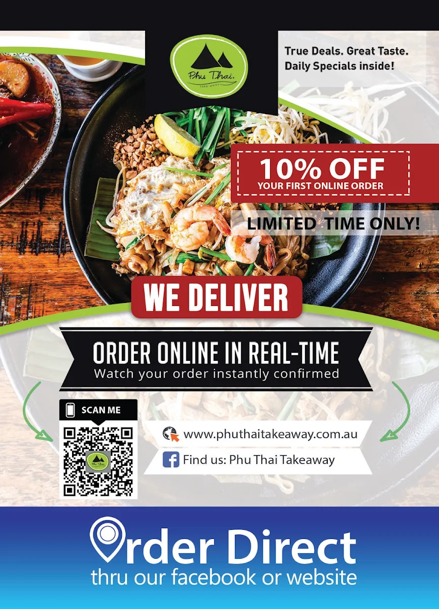 Menu, Phu Thai Restaurant (Helensburgh)