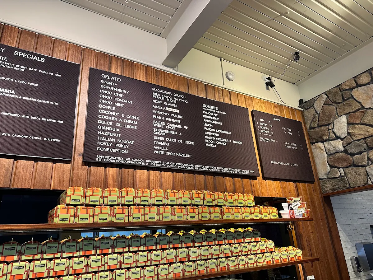 Menu, Gelato Messina Richmond