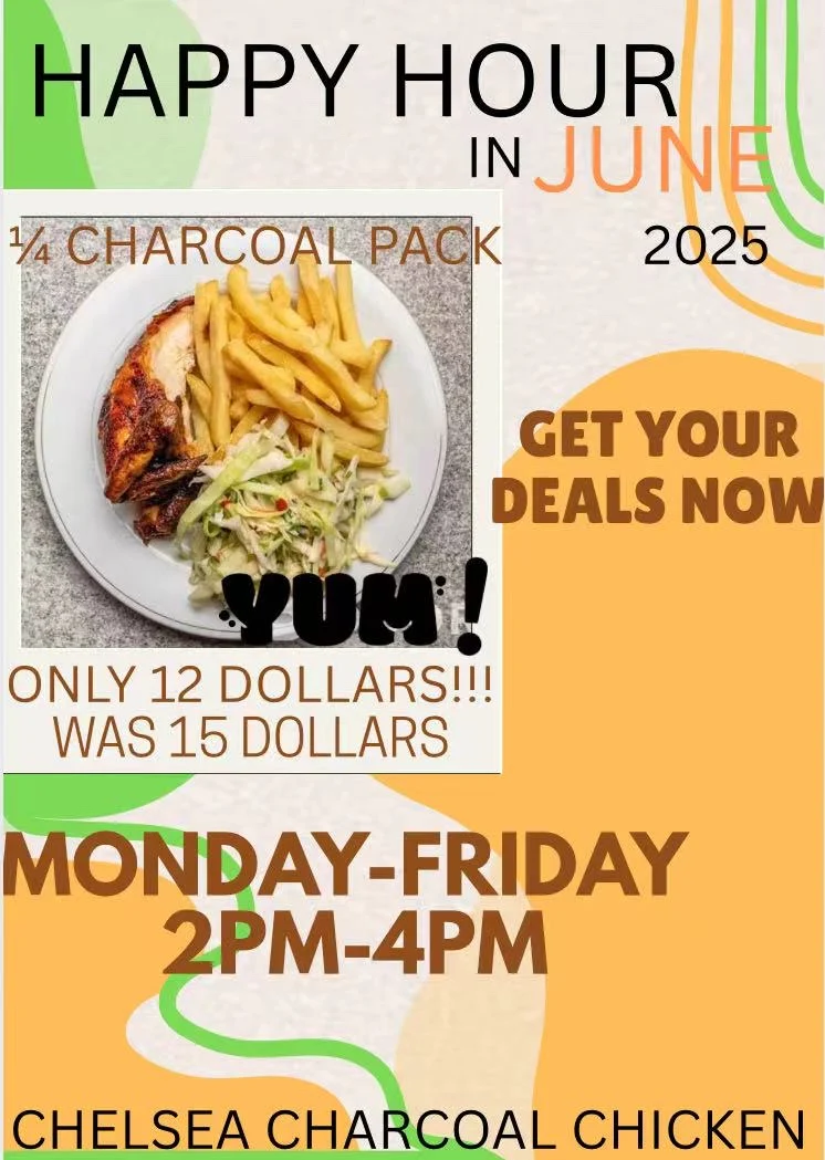 Menu, Chelsea Charcoal Chicken