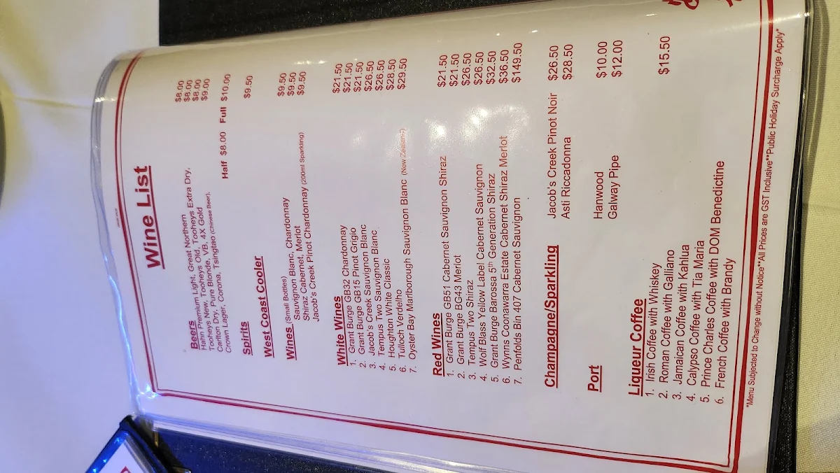 Menu, On Lee