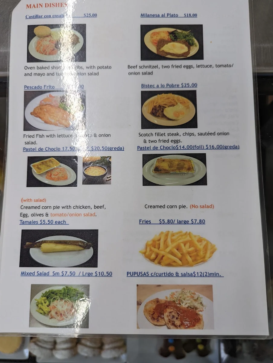Menu, Paula Continental Cakes