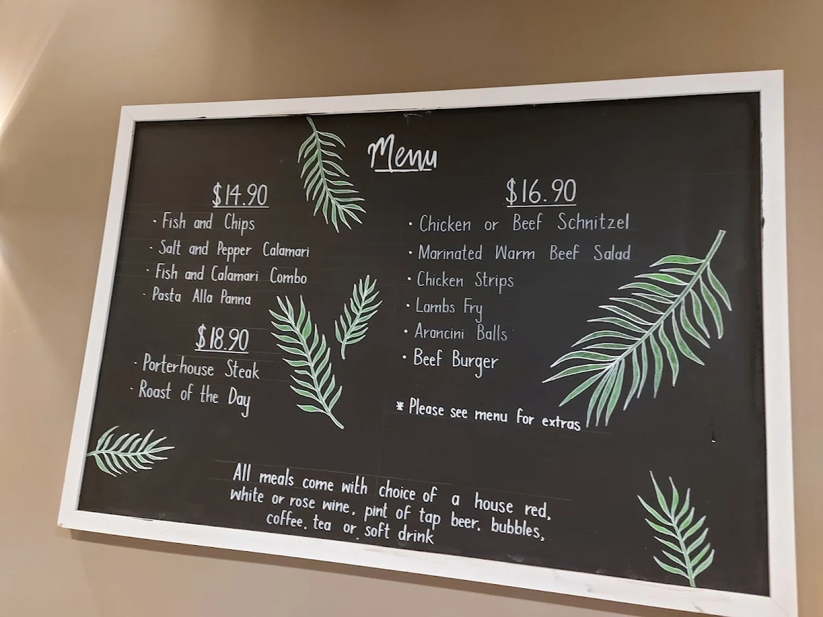 Menu, The Southern Bar Gaming Bistro